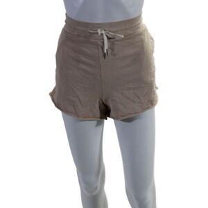 Mate Womens Mid Rise Drawstring Knit Short Shorts Brown Cotton Size Extra Large